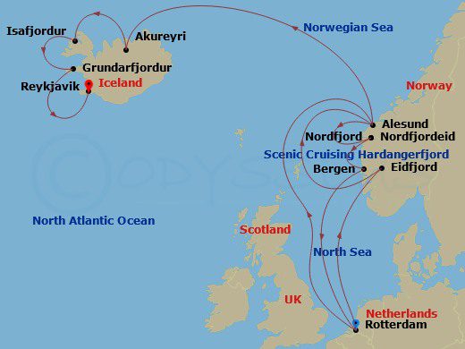 itinerary for Fjords Of Norway & Iceland With Nordfjord