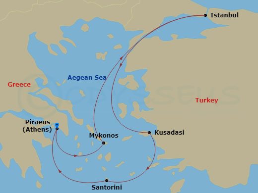 itinerary for Greek Isles & Turkey